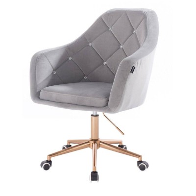 Steel velvet cosmetic chair gold