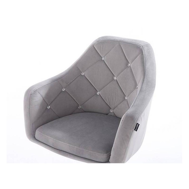 Steel velour chair gold casters