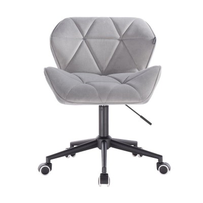 Welurowe krzesło kosmetyczne na kółkach