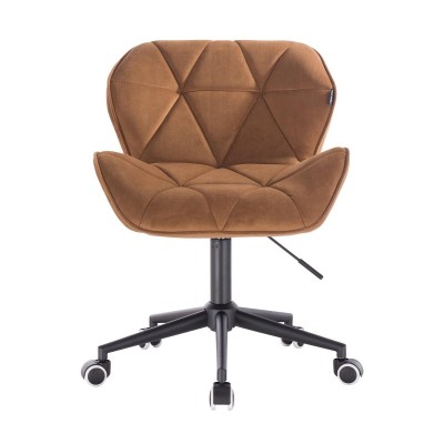 Miodowe welurowe krzesło kosmetyczne