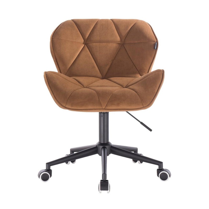 Miodowe welurowe krzesło kosmetyczne