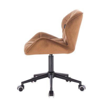 Honey velvet chair with casters