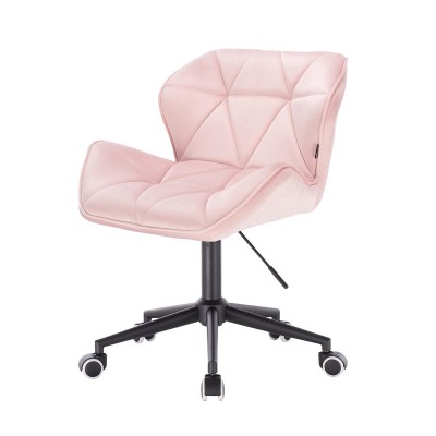 Petyr powder-pink velvet chair wheels