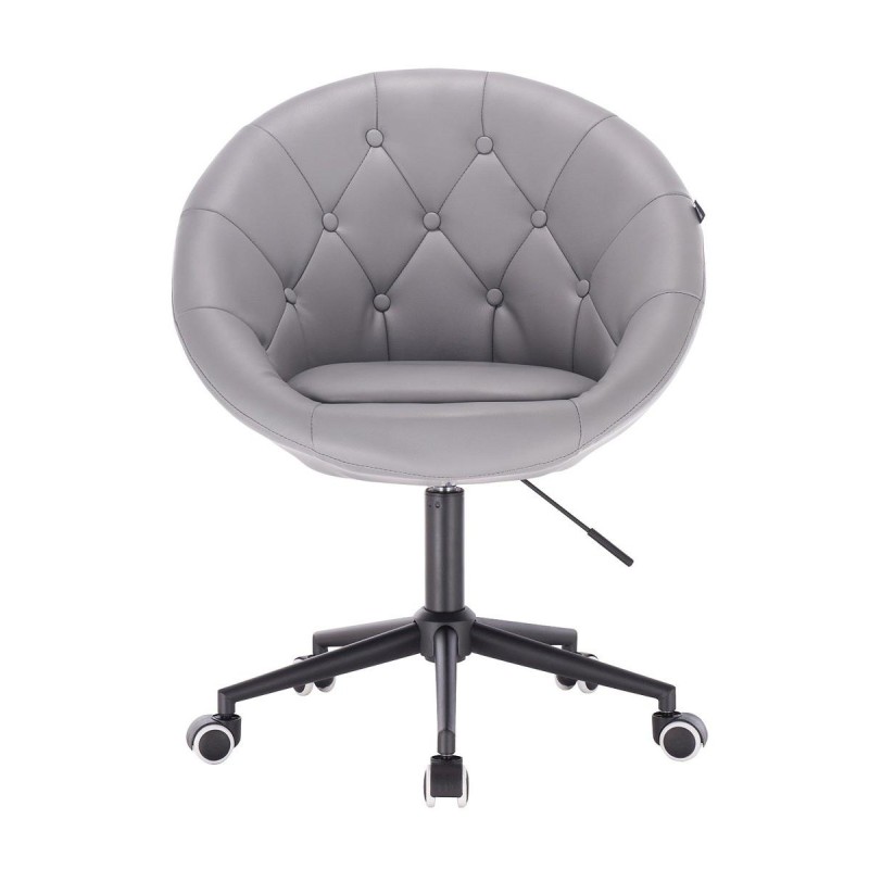 Gray eco-leather cosmetic chair wheels