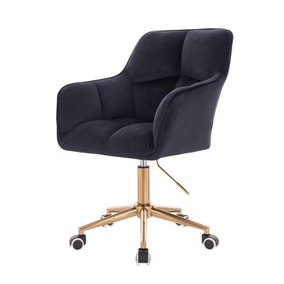 Black velour chair gold base