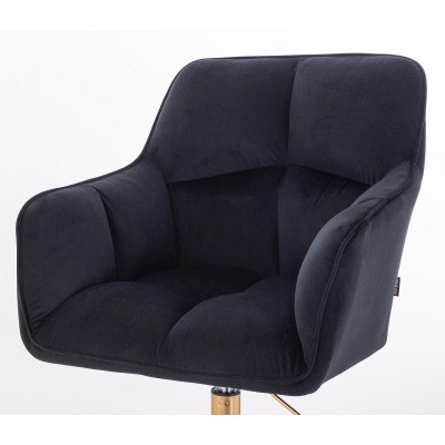 Black velvet cosmetic chair gold