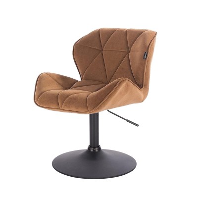 Honey velour chair, black base