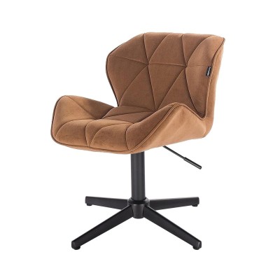 Miodowy welurowy fotel kosmetyczny