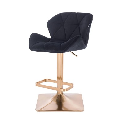 Black velour cosmetic chair gold-base