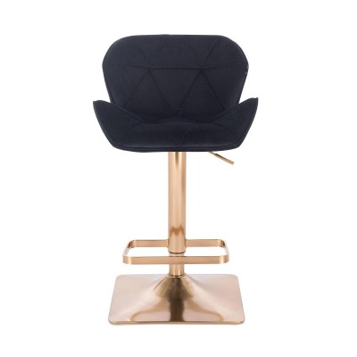 Black velour chair gold base