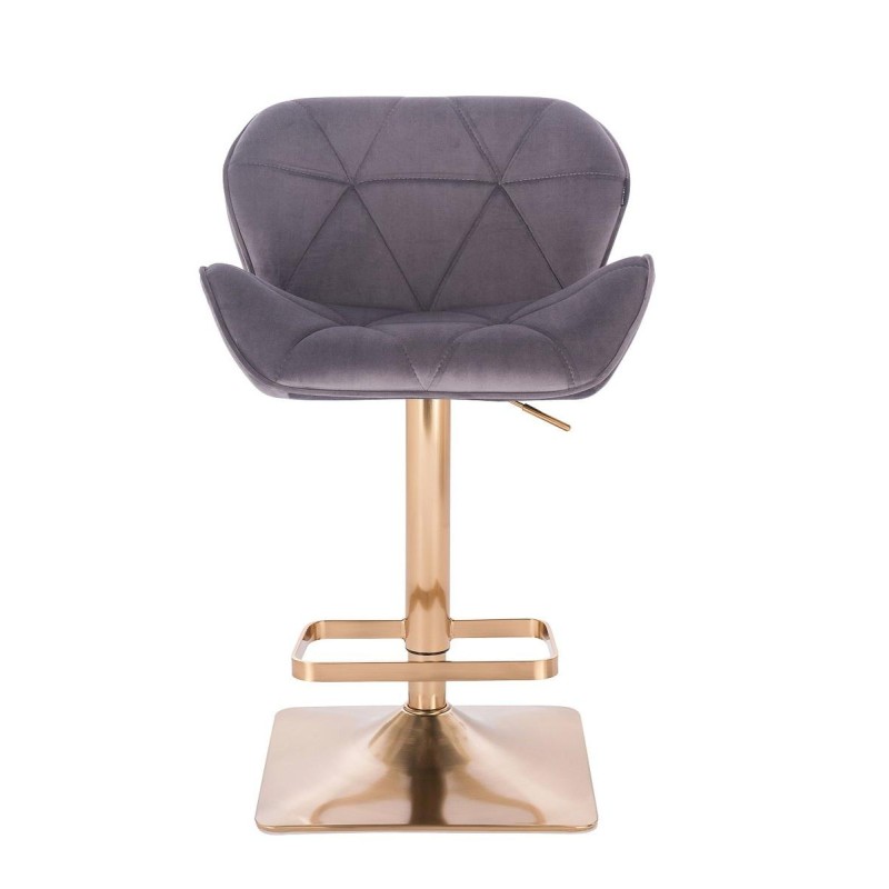 Welurowe grafitowe krzesło złota podstawa