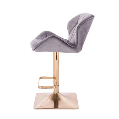 Velvet graphite stool gold base