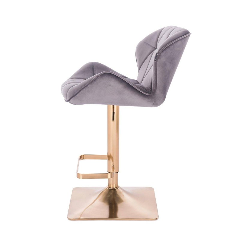 Velvet graphite stool gold base