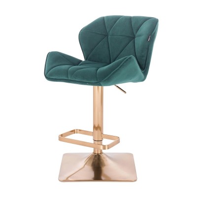 Petyr bottle-green velvet chair gold-square-base