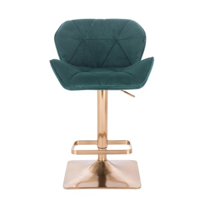 Welurowe krzesło butelkowa zieleń złota
