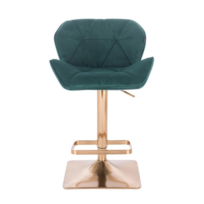 Welurowe krzesło butelkowa zieleń złota