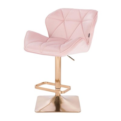 Powder-pink velvet chair, gold base