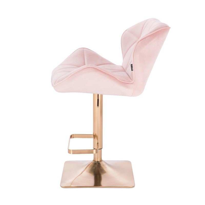 Powder-pink velvet chair gold base