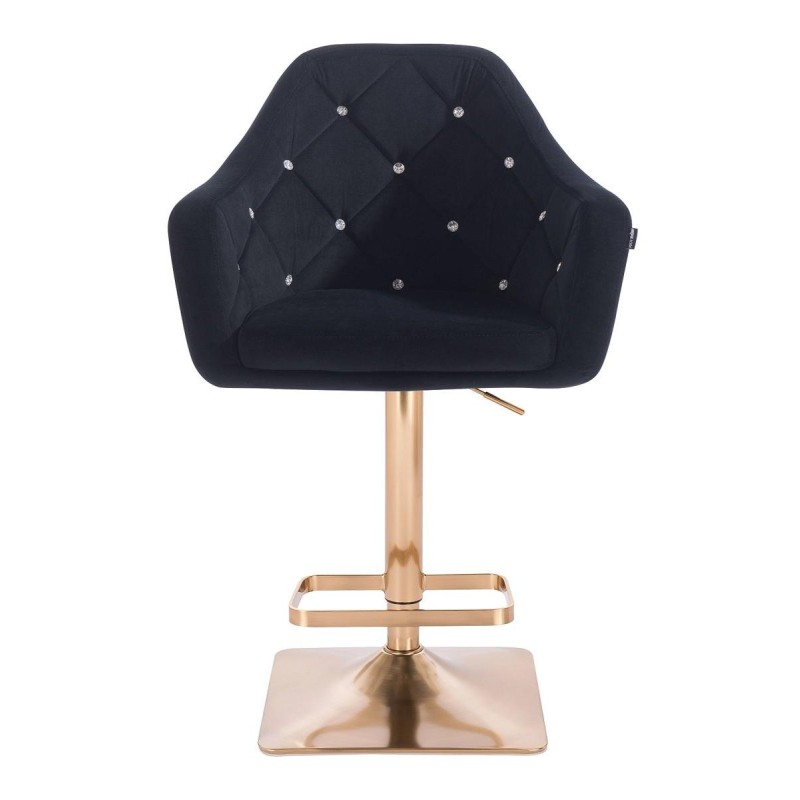 Black velour chair gold base