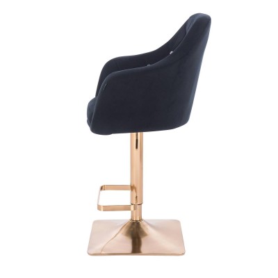 Black velour chair, gold base