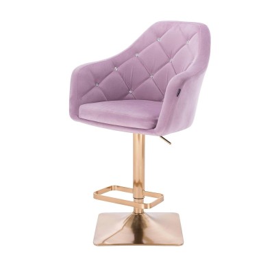 FOTEL BLERM  CRISTAL KW WRZOSOWY WELUR ZŁOTA PODSTAWA -Fotele Welurowe- 