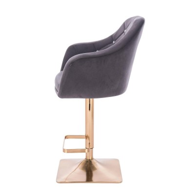 FOTEL BLERM  CRISTAL KW GRAFITOWY WELUR ZŁOTA PODSTAWA -Fotele Welurowe- 