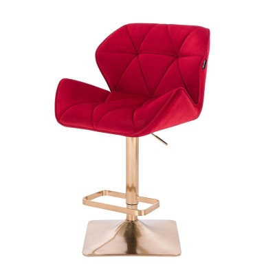 Red velvet salon chair gold-base