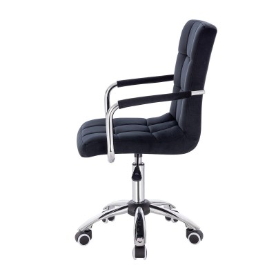 Black velour salon chair casters