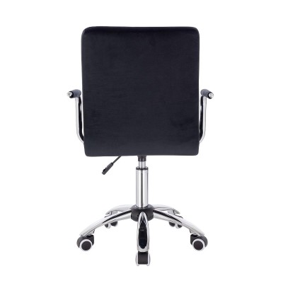 Black velour cosmetic chair, casters