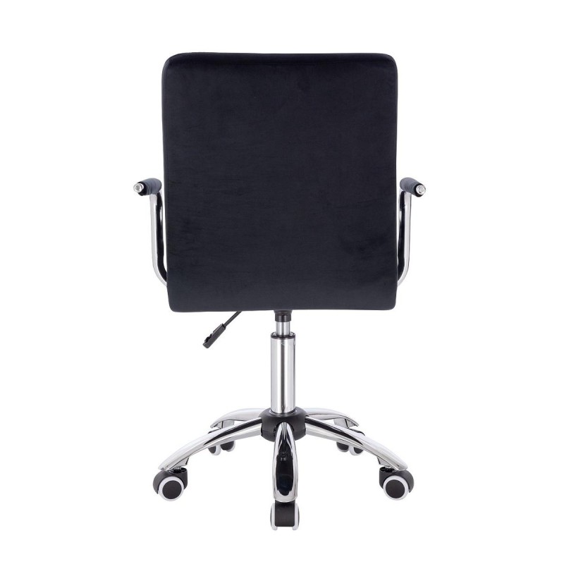 Black velour cosmetic chair, casters