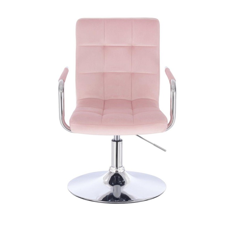 Powder pink velour cosmetic stool