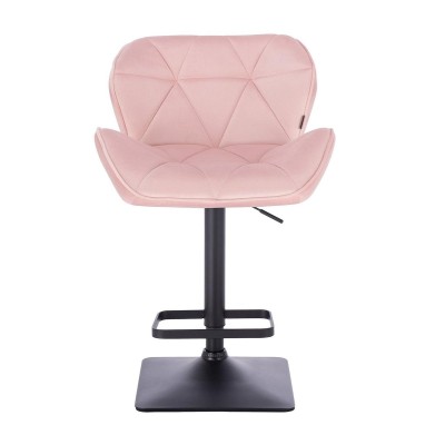 Powder-pink velour chair black base