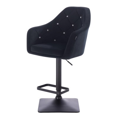 Black velour chair, square base