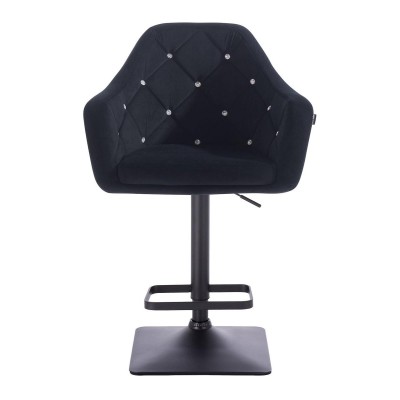 Black velour chair square base