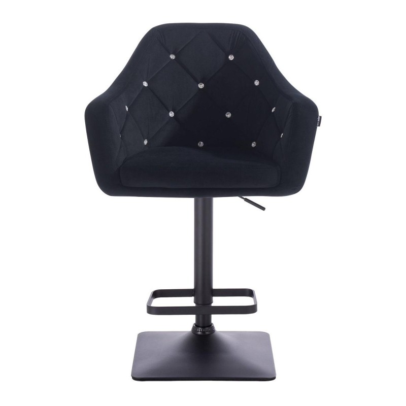 Black velour chair square base