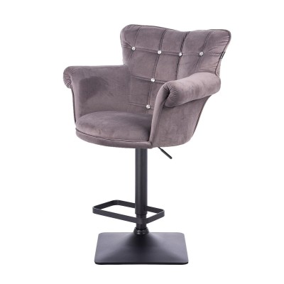 Graphite velour cosmetic chair black-base