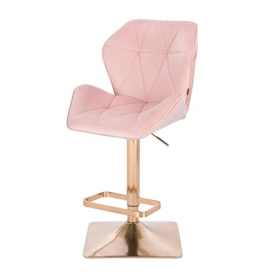 Powder-pink velvet chair gold base