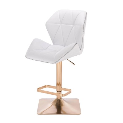 HOKER CRONO KW BIAŁY ZIC-ZAC ZŁOTA PODSTAWA -Hokery barowe- 