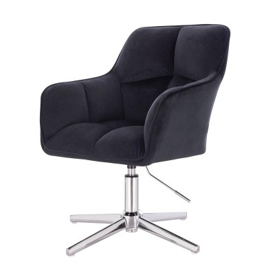 Black velvet cosmetic chair chrome