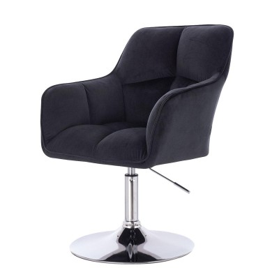 Black velvet salon chair chrome