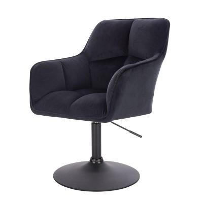 HOKER PEDRO MI N CZARNY WELUR CZARNA PODSTAWA -Fotele Welurowe- 