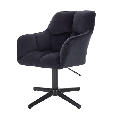 Black velour cosmetic chair cross-base