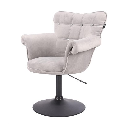 Steel velour chair black base