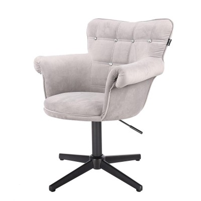 Steel velour chair black base