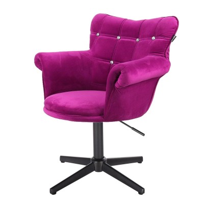 Fuchsia velour cosmetic chair X-base