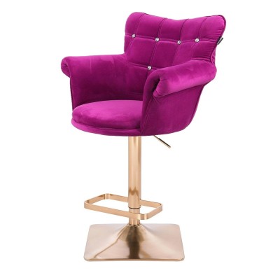 Fuchsia velvet chair gold base
