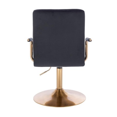 Black velour chair gold base