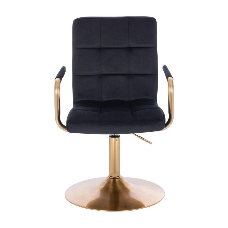 Black velvet cosmetic chair gold-base