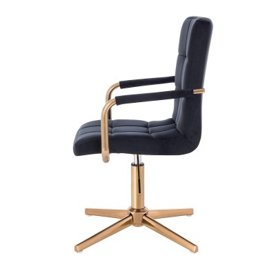 Black velvet cosmetic chair gold