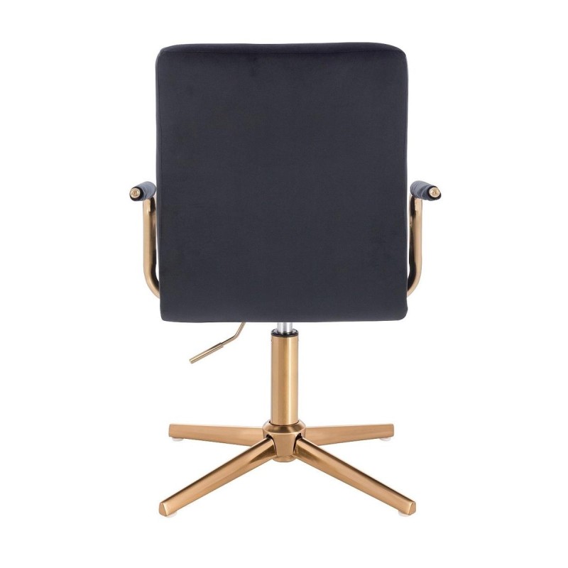 Black velvet chair gold base